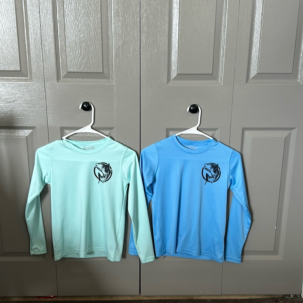 Two altered latitudes redfish size 10 boys fishing shirts